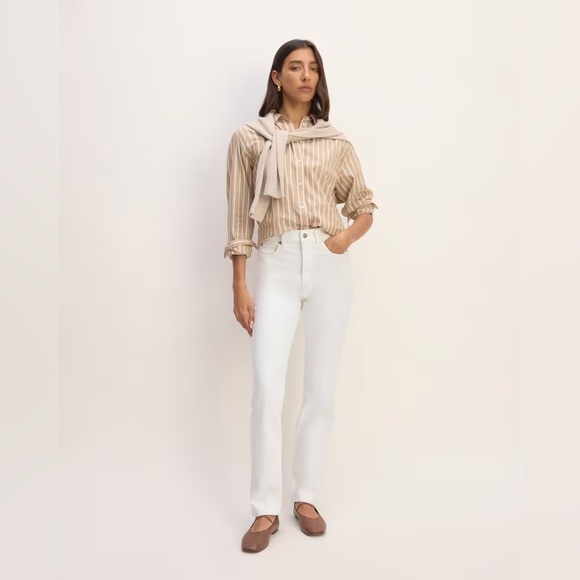 Everlane Denim - Everlane EUC Way-High Slim Fit Jeans White Size 29 High Waist Straight Leg
